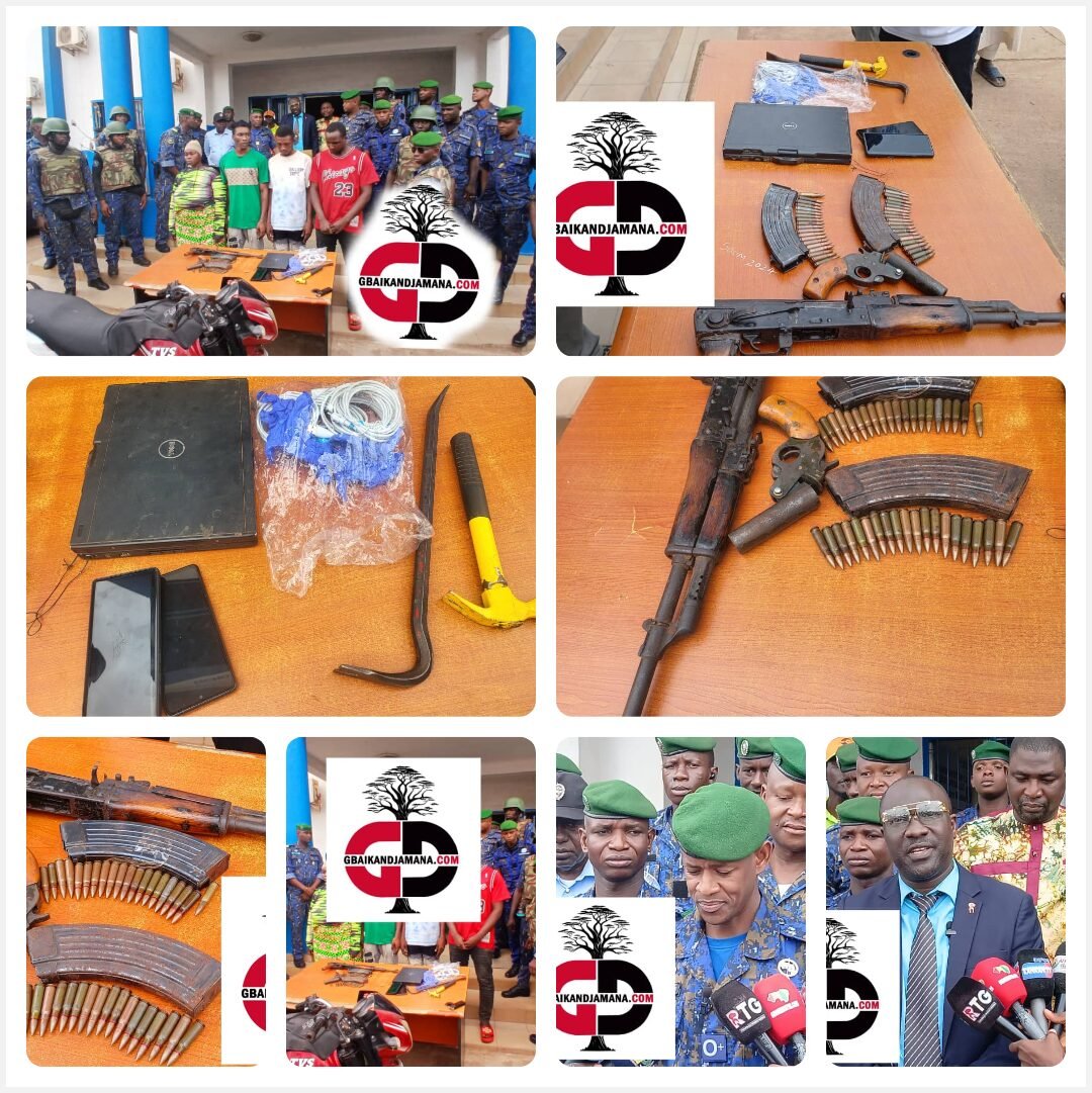 Kankan : 4 présumés bandits dont une femme présentés à la brigade de recherche de Kankan. 2 Kankan : 4 présumés bandits dont une femme présentés à la brigade de recherche de Kankan.