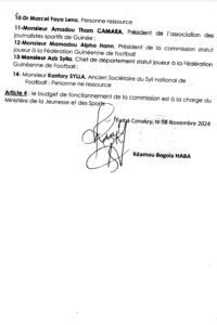 Disqualification du Syli U17 : Le Ministre de la Jeunesse et des Sports nomme les membres de commission indépendante d'enquête (Liste)