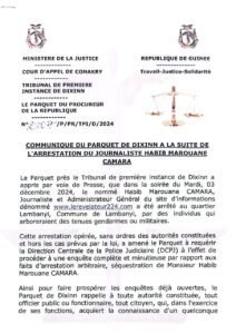 Kidnapping du journaliste Habib Marouane Camara : Voici le communiqué du parquet de Dixin.