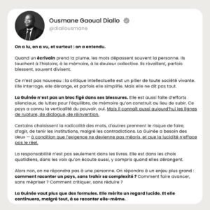 Ousmane Gaoual Diallo : « La Guinée mérite un regard lucide »