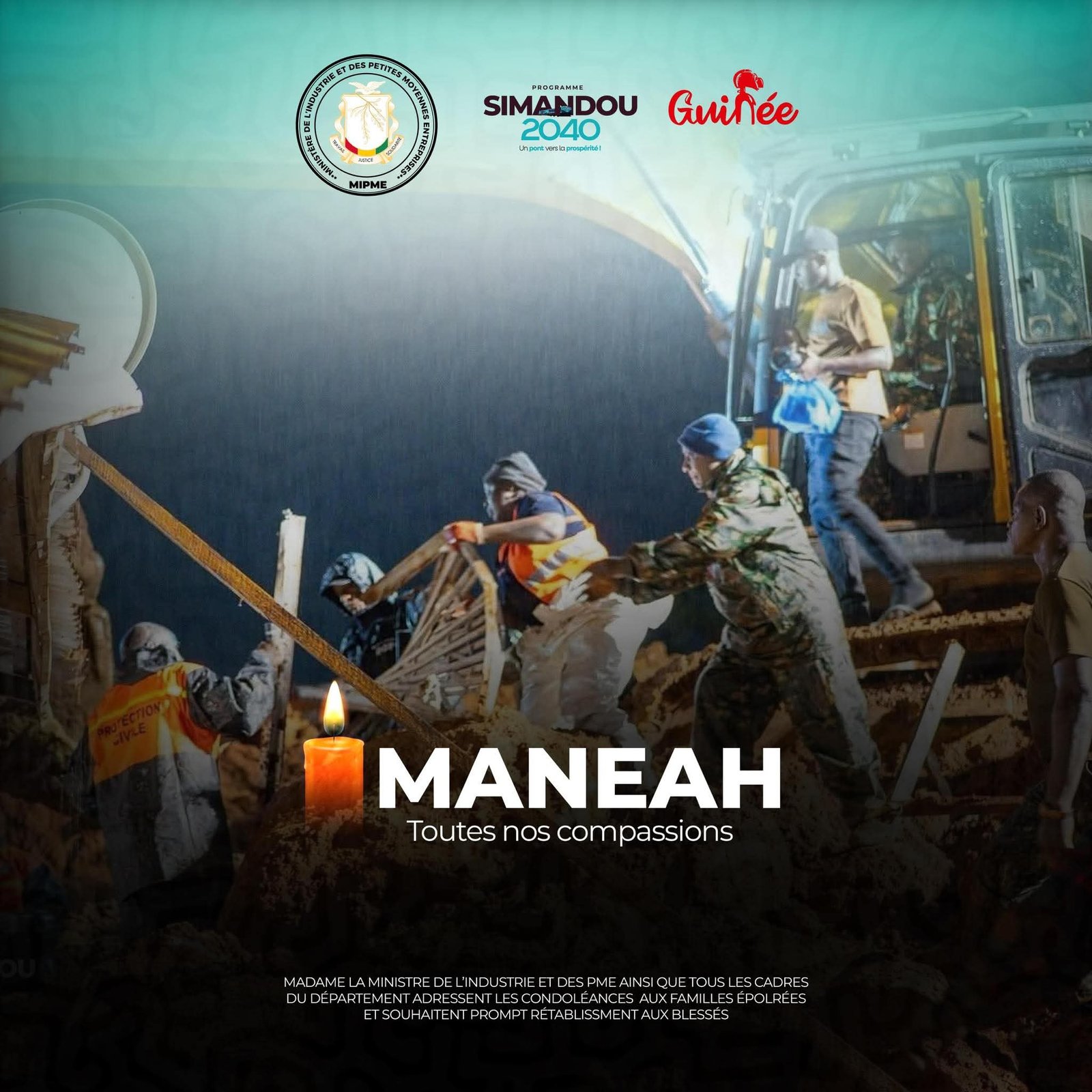 Glissement de terrain à Manéyah : la ministre du Commerce et son département compatissent aux victimes