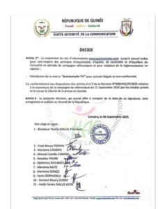Guinée : la HAC suspend le site Guineematin.com jusqu’à nouvel ordre