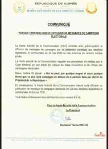 Élections 2026 : la hac interdit toute diffusion anticipée de messages de campagne dans les médias 1 Élections 2026 : la hac interdit toute diffusion anticipée de messages de campagne dans les médias