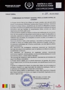 Réseaux sociaux en guinée : le parquet général durcit le ton contre injures et fausses informations