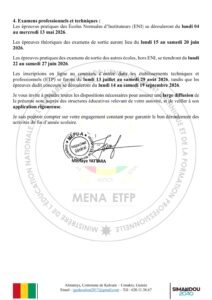 Guinée : le calendrier scolaire réaménagé, les cours s’arrêtent le 30 mai et les examens débutent en juin