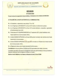 Guinée : la hac lève plusieurs suspensions visant des journalistes, émissions et chaînes de télévision