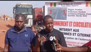 Kankan : la 2x2 voies menacée, bordo-sos passe à l’action contre les gros porteurs