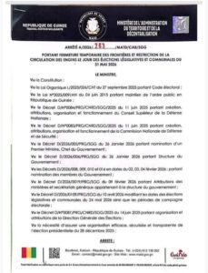 Élections du 31 mai : le gouvernement ferme les frontières et restreint la circulation des véhicules sur toute l’étendue du territoire