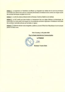 Hac : les sanctions levées contre trois journalistes, dont le correspondant régional de l'agp à labé 2 Hac : les sanctions levées contre trois journalistes, dont le correspondant régional de l'agp à labé